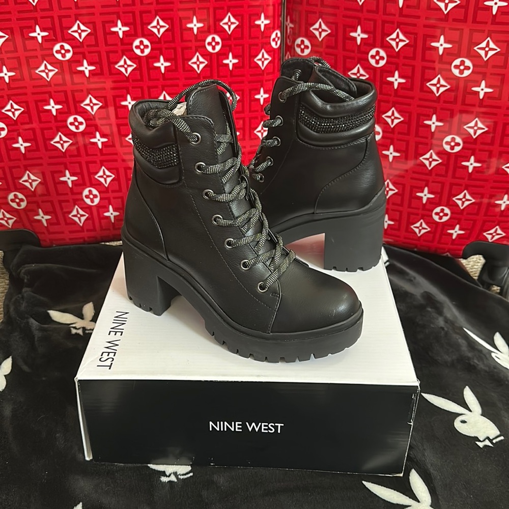 BLING Nine West black SEXY HEEL BOOTS💖